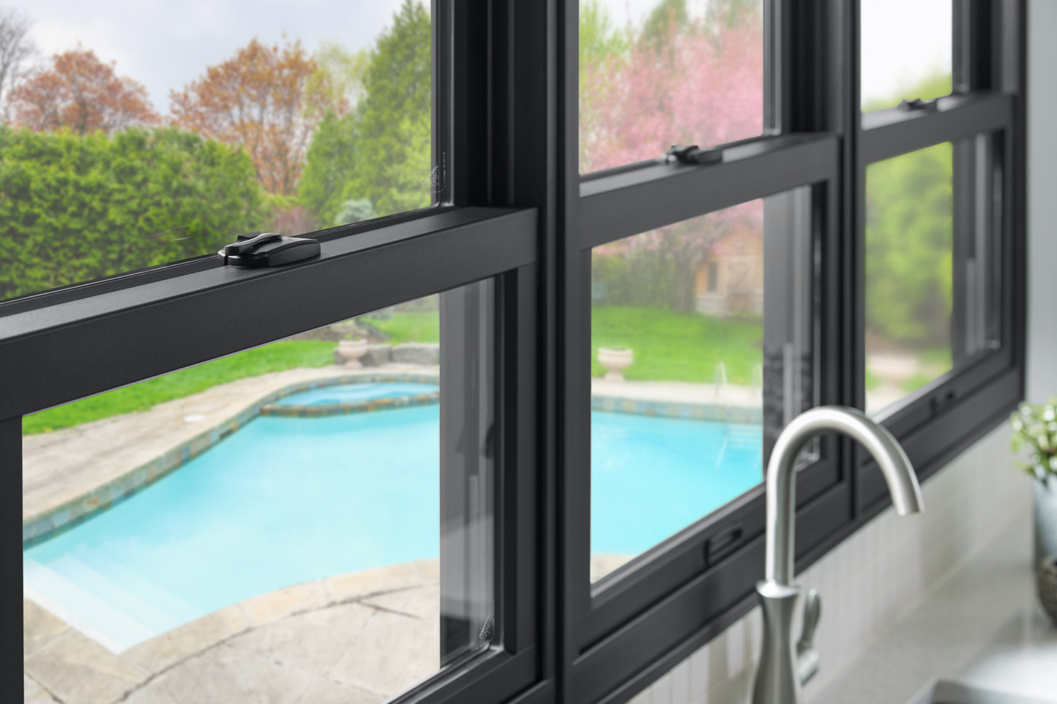 Close up of Renewal by Andersen black window