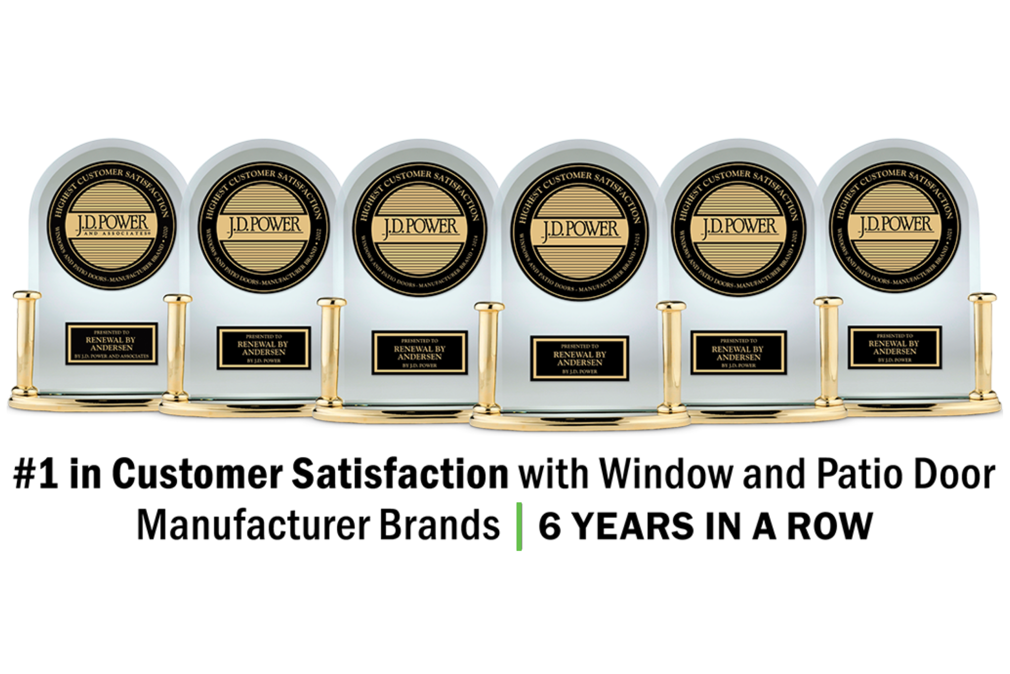 Renewal by Andersen is the most awarded Window and Patio door brand by JD Power.