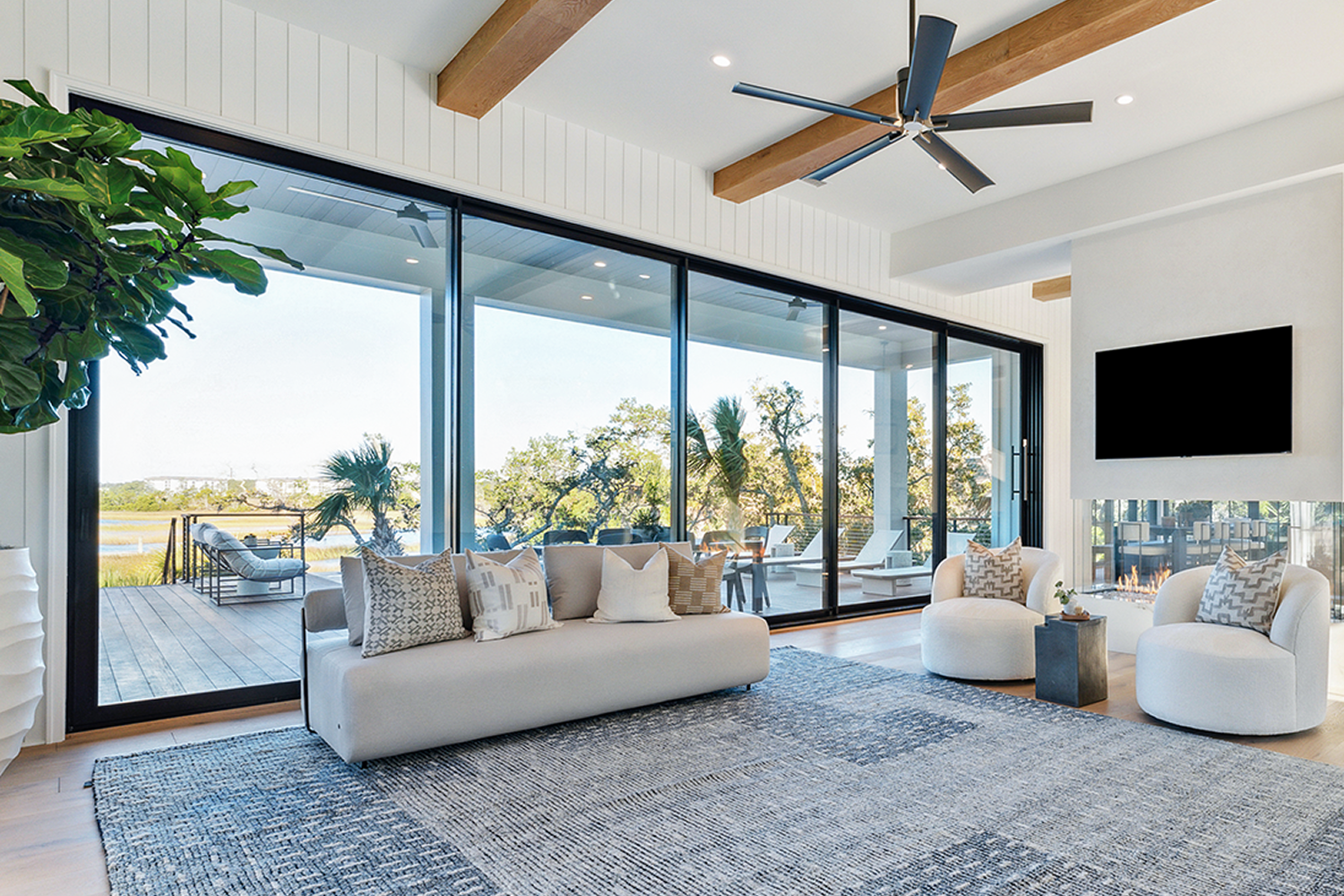 Interior view of Renewal by Andersen's Multi-panel sliding doors