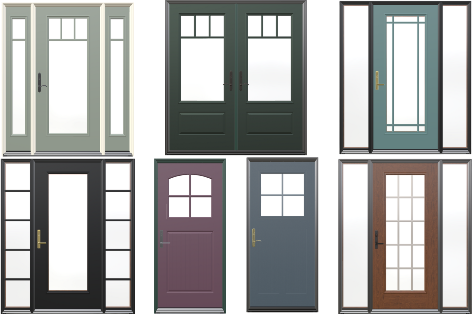There are many grille patterns to choose from for your entry doors.